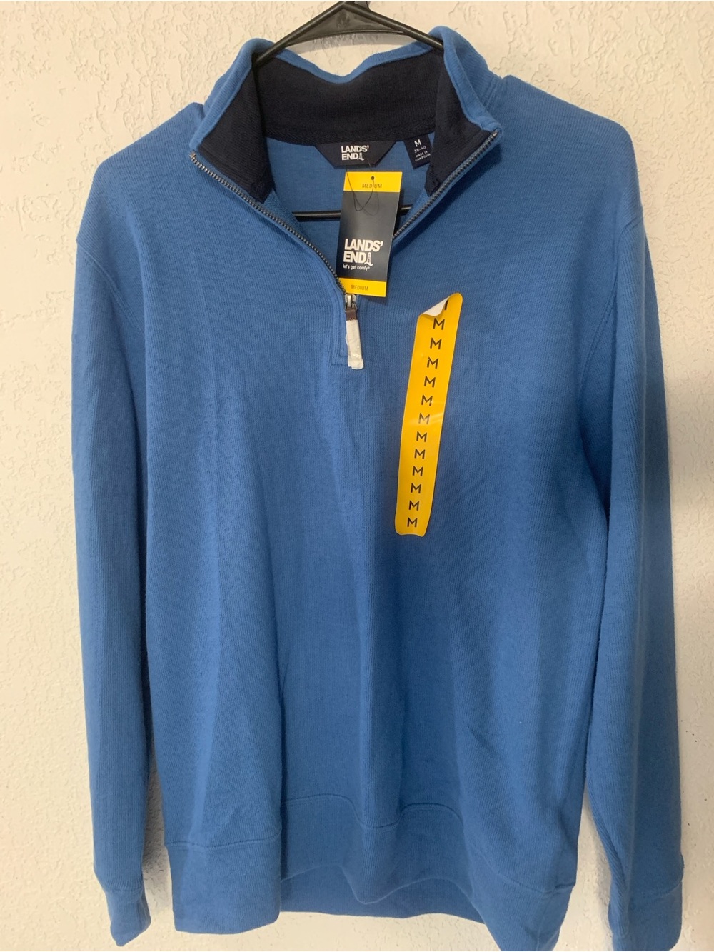 Lands' End Men’s Sky Blue Half-Zip Pullover Sweater